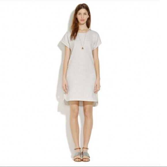Madewell Sketchpoint Tee Shirt Dress in Stripe Zip Back Short Sleeve Size Small - Picture 1 of 13